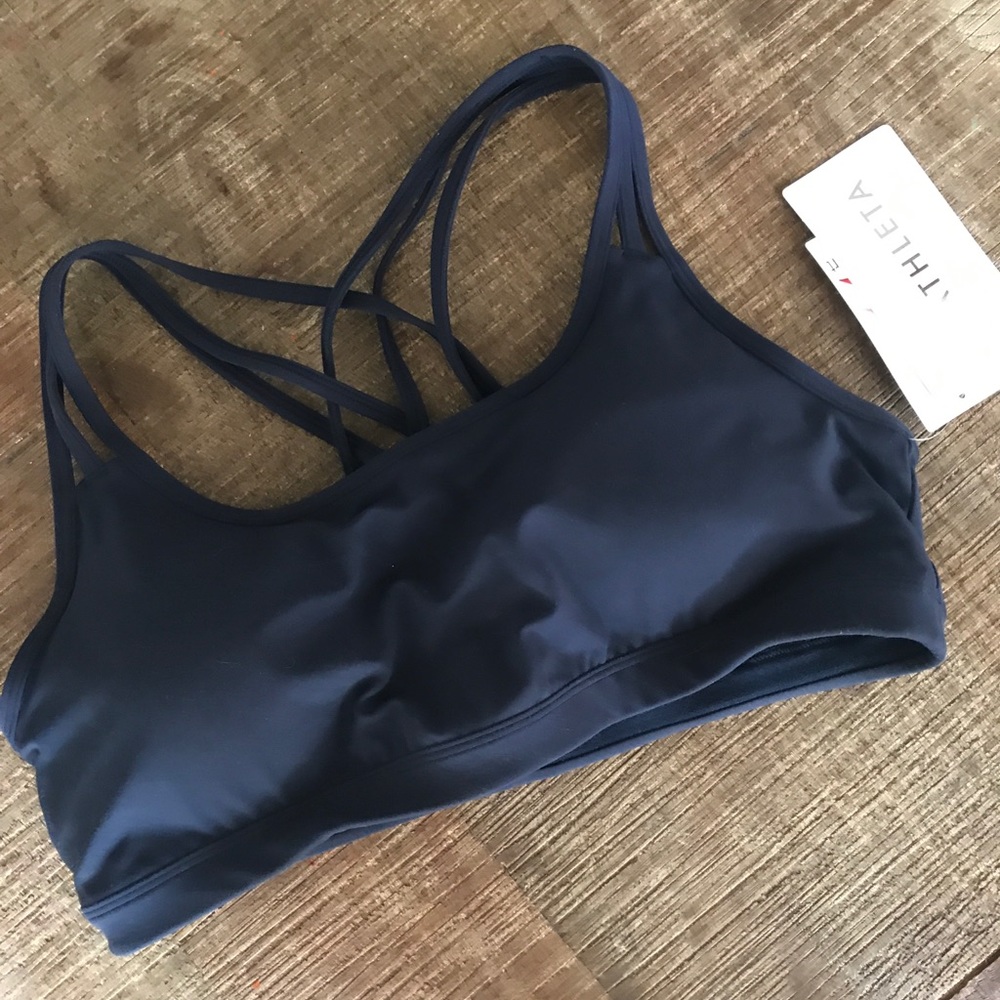 NWT Athleta Fully Focused Sports Bra Navy Size L